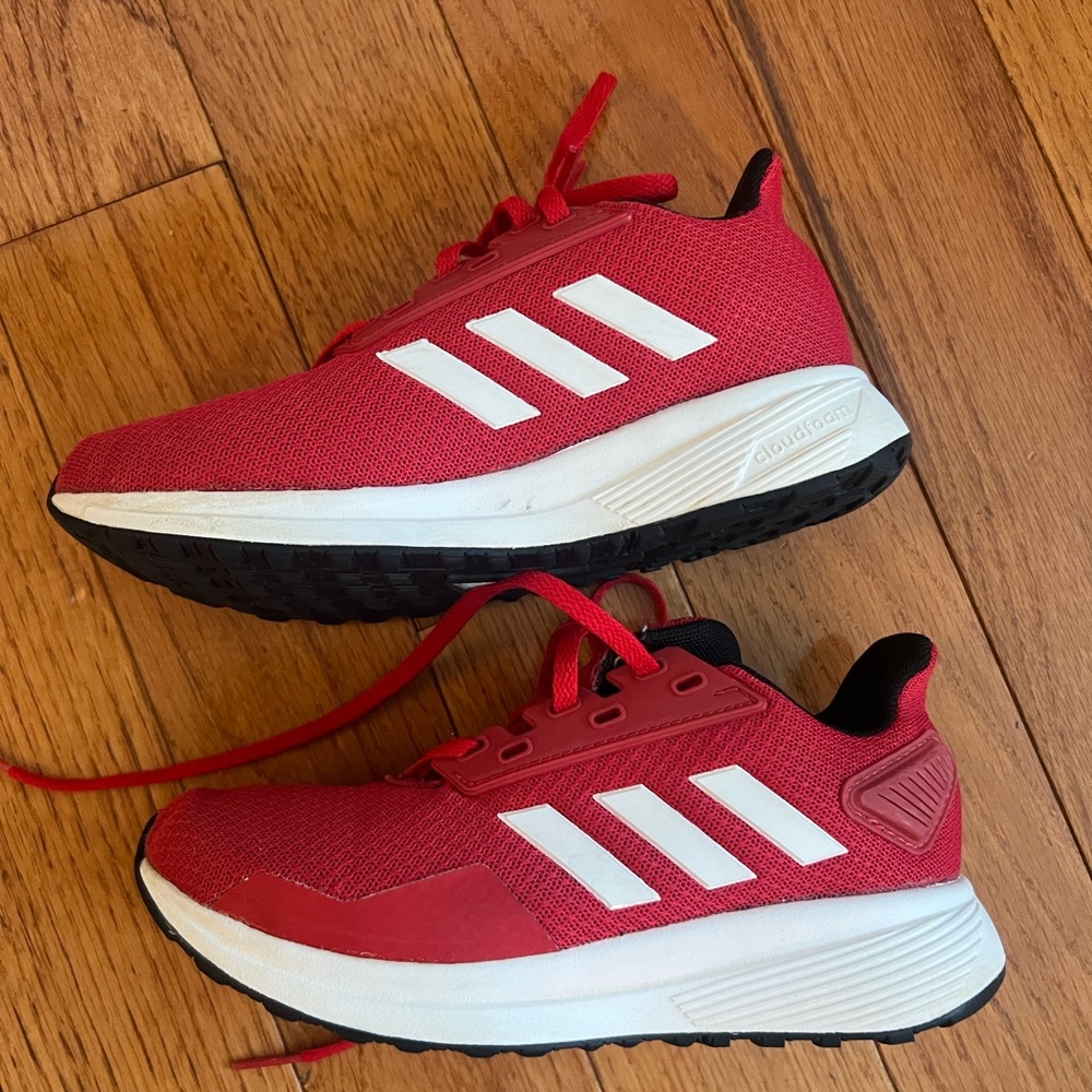 Adidas Kids Red and White Sneakers